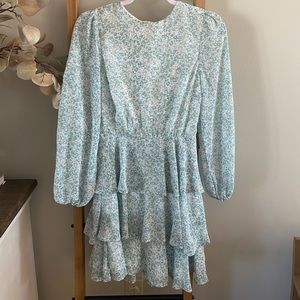 Pink Lily Long Sleeve Tiered Mini Dress